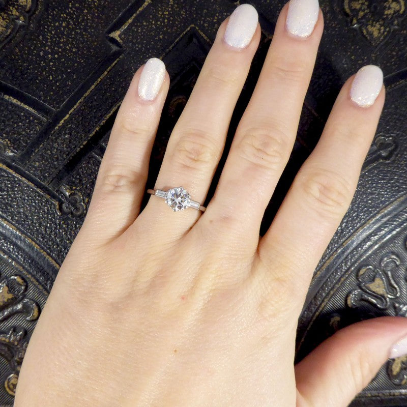 Antique Art Deco 0.92ct Brilliant Cut Diamond Solitaire Ring