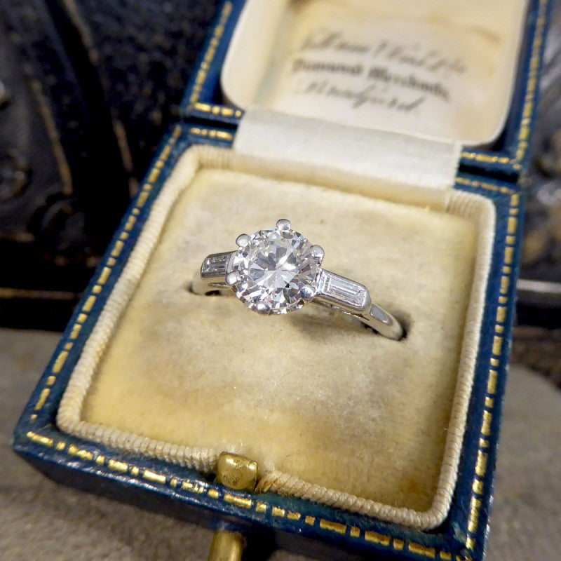 Antique Art Deco 0.92ct Brilliant Cut Diamond Solitaire Ring