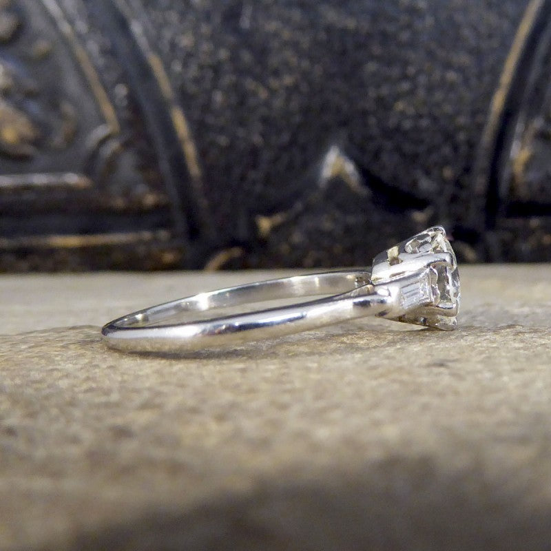 Antique Art Deco 0.92ct Brilliant Cut Diamond Solitaire Ring