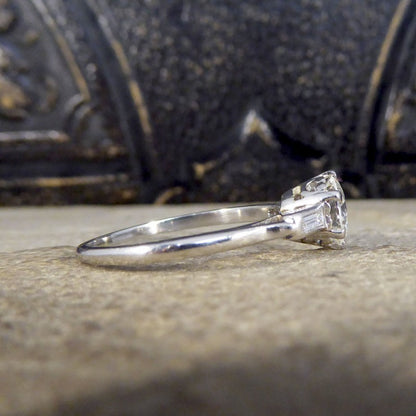 Antique Art Deco 0.92ct Brilliant Cut Diamond Solitaire Ring