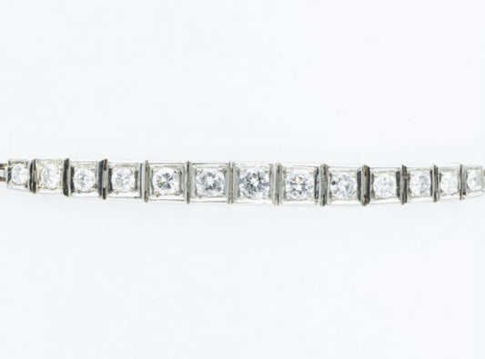 Antique Art Deco 1.55ct Diamond Line Bracelet