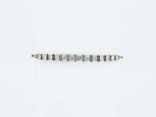 Antique Art Deco 1.55ct Diamond Line Bracelet