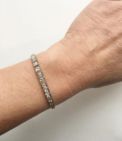 Antique Art Deco 1.55ct Diamond Line Bracelet