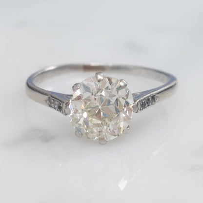 Antique Art Deco 1.64ct Old Cut Diamond Ring