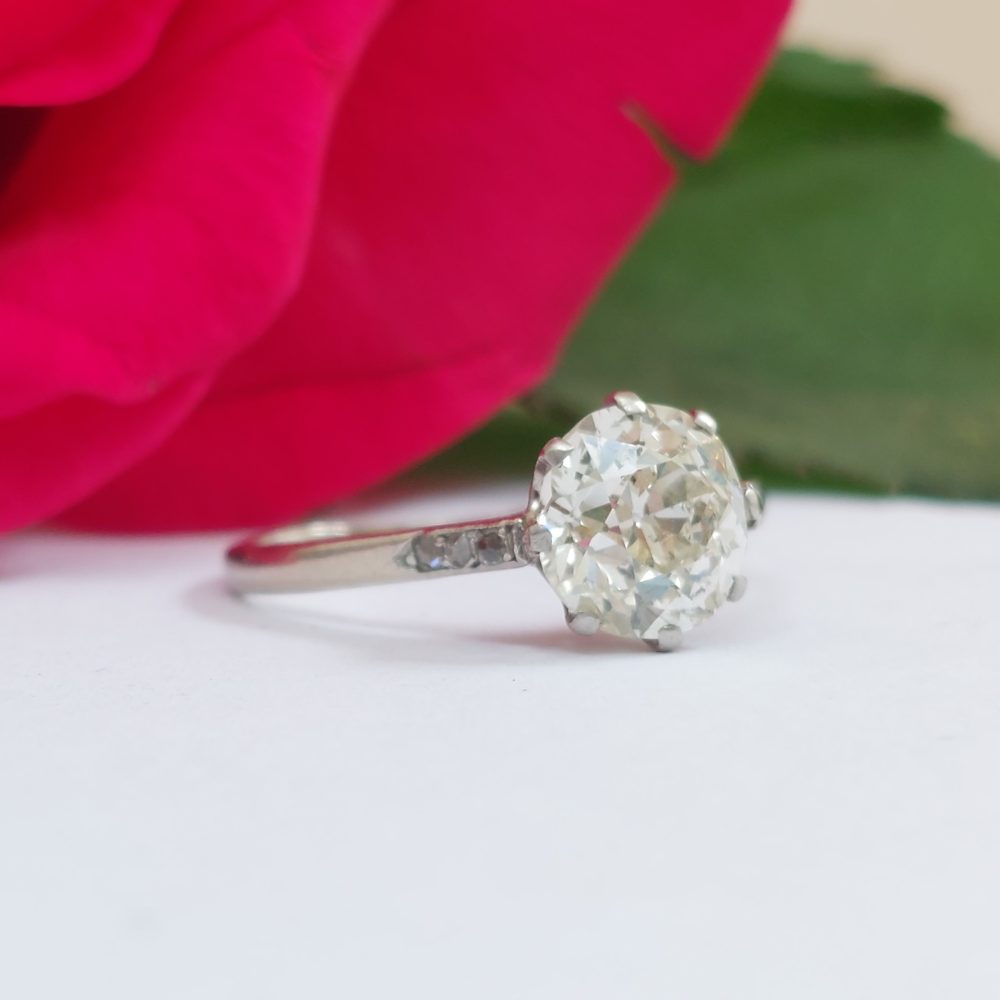 Antique Art Deco 1.64ct Old Cut Diamond Ring