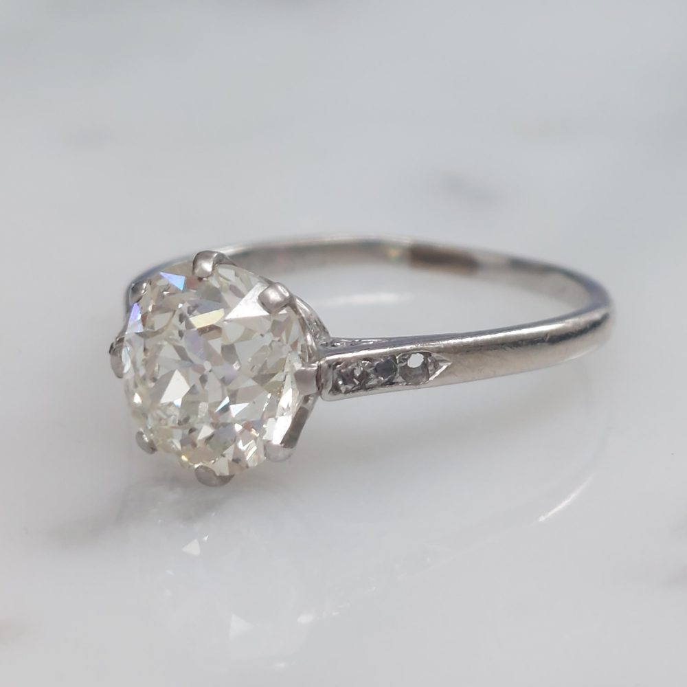 Antique Art Deco 1.64ct Old Cut Diamond Ring