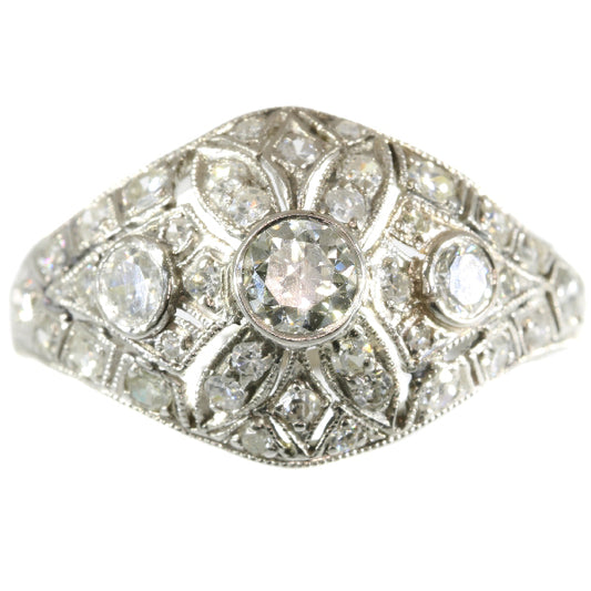 Antique Art Deco 1.74ct Old European Cut Diamond Ring
