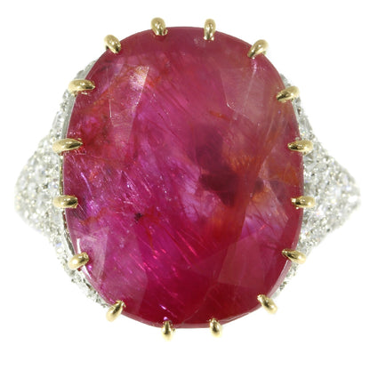Antique Art Deco 13.50ct Ruby and Diamond Platinum ring