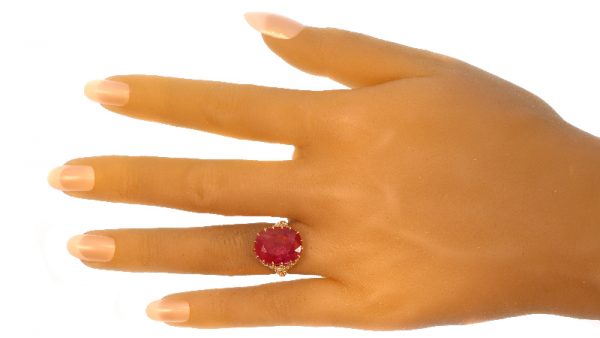 Antique Art Deco 13.50ct Ruby and Diamond Platinum ring