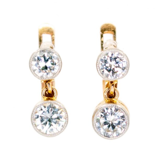 Antique Art Deco 1ct Diamond Earrings
