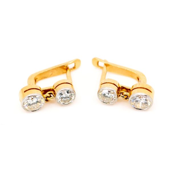 Antique Art Deco 1ct Diamond Earrings