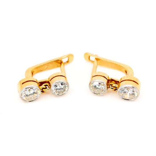 Antique Art Deco 1ct Diamond Earrings