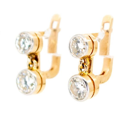 Antique Art Deco 1ct Diamond Earrings