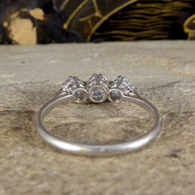 Antique Art Deco 1ct Diamond Three Stone Ring