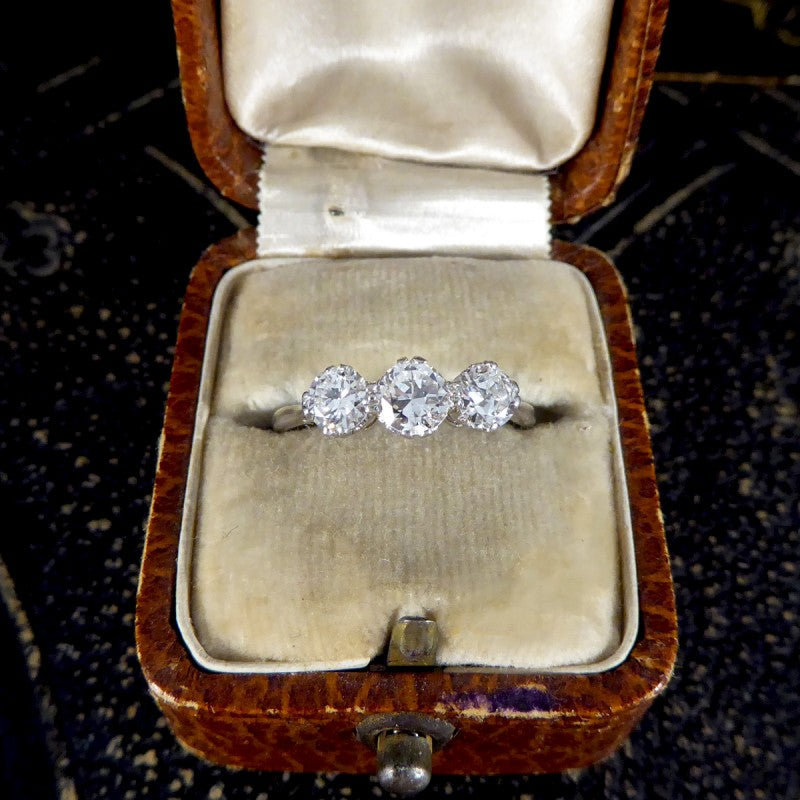 Antique Art Deco 1ct Diamond Three Stone Ring