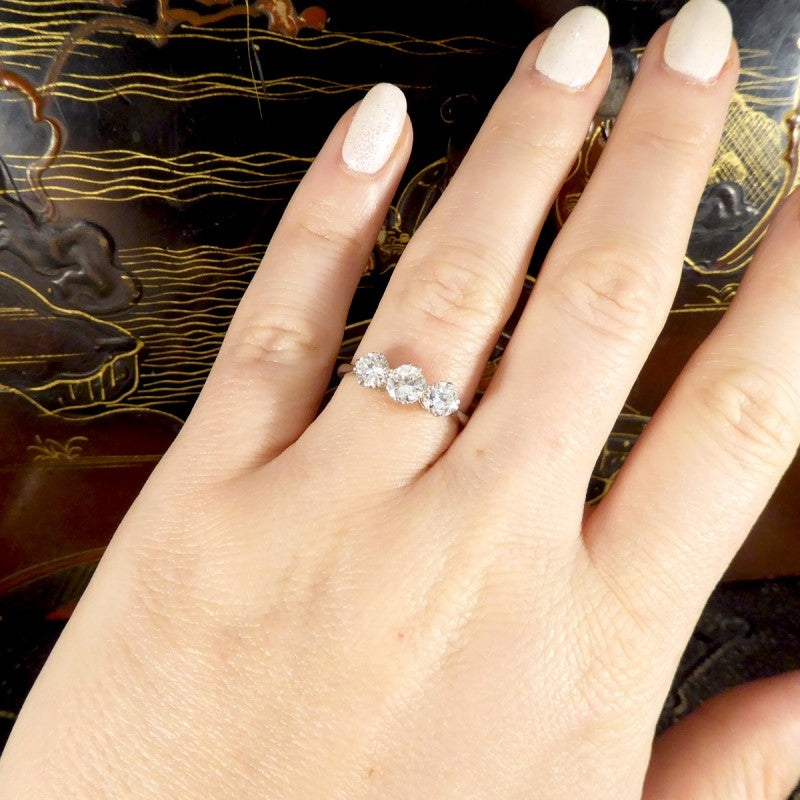 Antique Art Deco 1ct Diamond Three Stone Ring