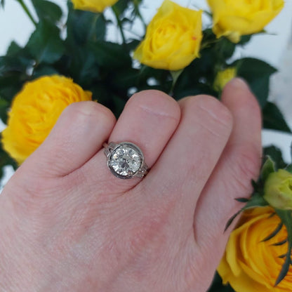 Antique Art Deco 2.37ct Old European Cut Diamond Ring