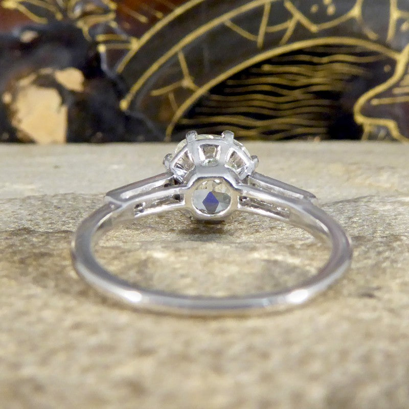 Antique Art Deco 2.57ct Old Mine Cut Diamond Engagement Ring