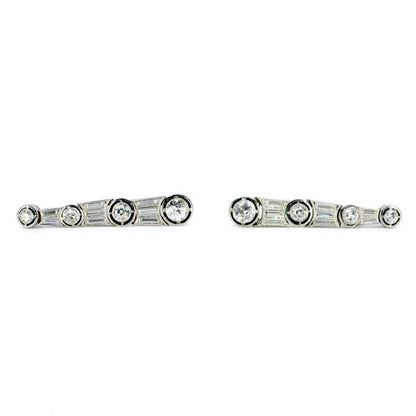 Antique Art Deco 3ct Diamond Platinum Earrings