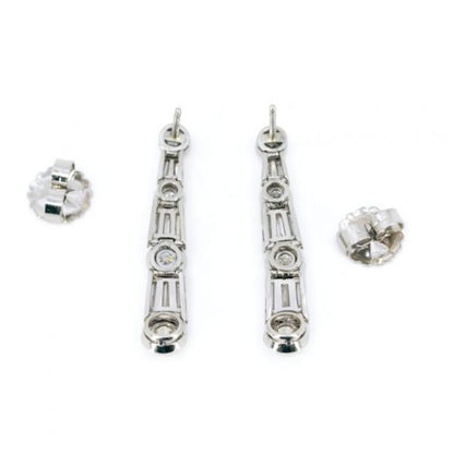Antique Art Deco 3ct Diamond Platinum Earrings