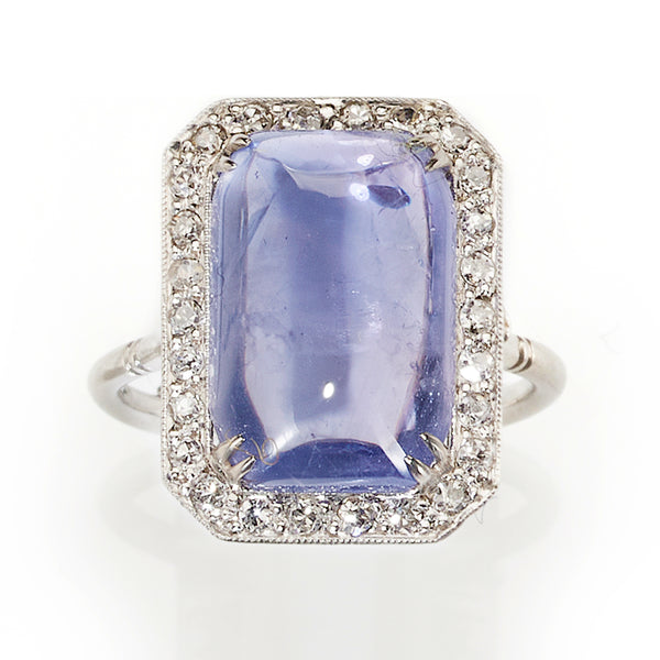 Antique Art Deco 8ct Sapphire and Diamond Cluster Ring