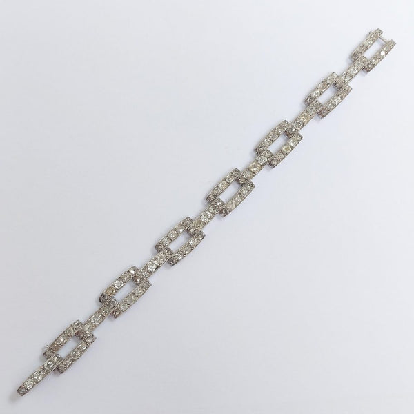 Antique Art Deco 8cts Old Mine Cut Diamond Bracelet