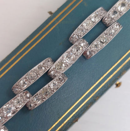 Antique Art Deco 8cts Old Mine Cut Diamond Bracelet