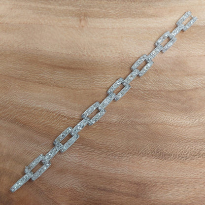 Antique Art Deco 8cts Old Mine Cut Diamond Bracelet