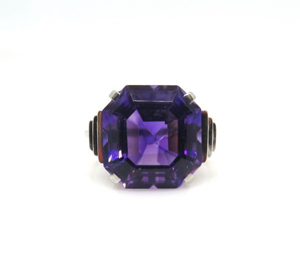 Antique Art Deco Amethyst Dress Ring