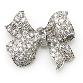 Antique Art Deco Diamond Bow Brooch