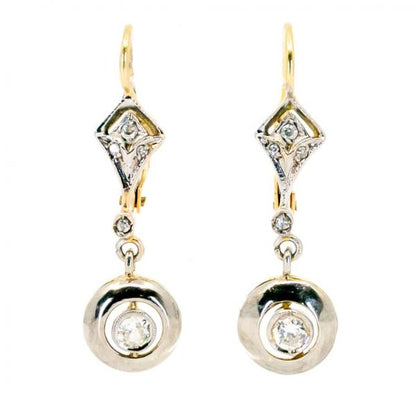 Antique Art Deco Diamond Drop Earrings