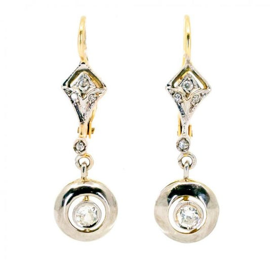 Antique Art Deco Diamond Drop Earrings