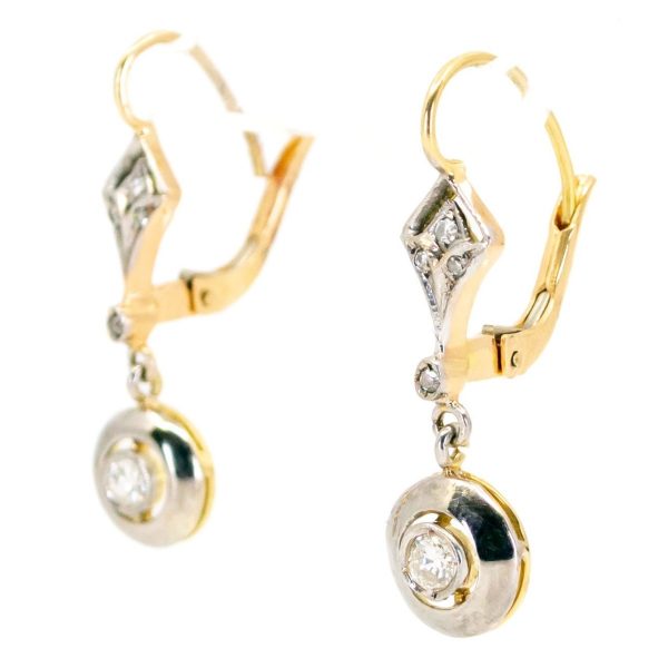 Antique Art Deco Diamond Drop Earrings