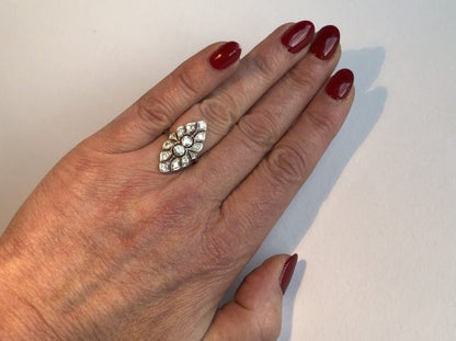 Antique Art Deco Diamond Navette Shape Ring