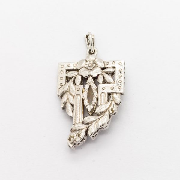 Antique Art Deco Diamond, Opal and Green Garnet Pendant