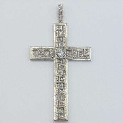 Antique Art Deco Diamond Set Cross Pendant