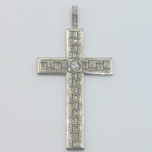 Antique Art Deco Diamond Set Cross Pendant