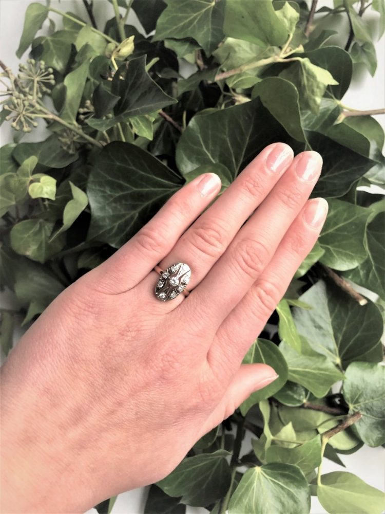 Antique Art Deco Diamond Set Lozenge Ring
