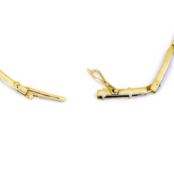 Antique Art Deco Diamond and Sapphire Panel Bracelet