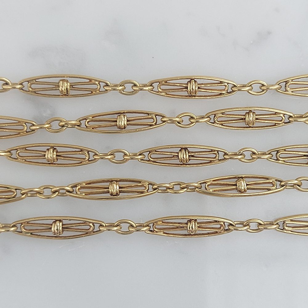 Antique Art Deco Gold Longuard Chain