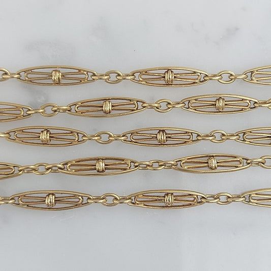 Antique Art Deco Gold Longuard Chain