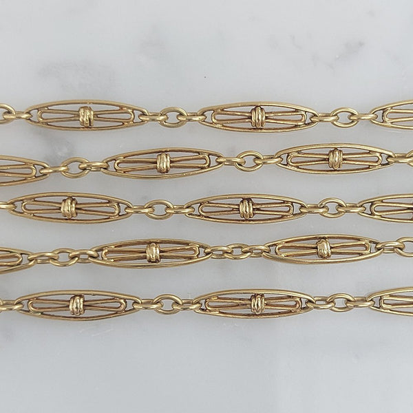 Antique Art Deco Gold Longuard Chain