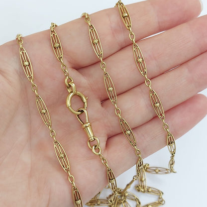 Antique Art Deco Gold Longuard Chain