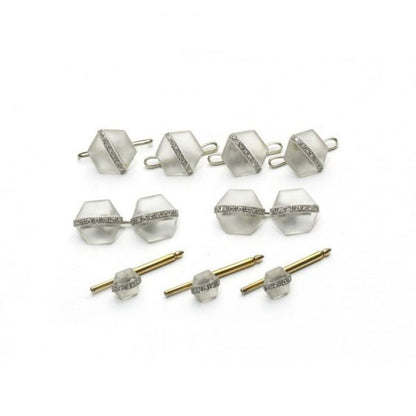 Antique Art Deco J.E. Caldwell Rock Crystal and Diamond Dress Set