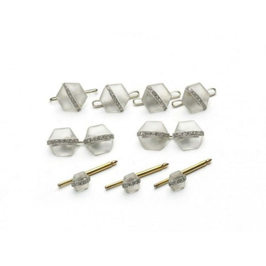 Antique Art Deco J.E. Caldwell Rock Crystal and Diamond Dress Set