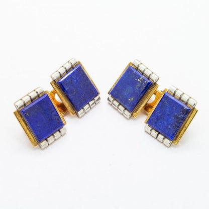 Antique Art Deco Lapis Lazuli Gold Cufflinks