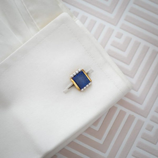 Antique Art Deco Lapis Lazuli Gold Cufflinks