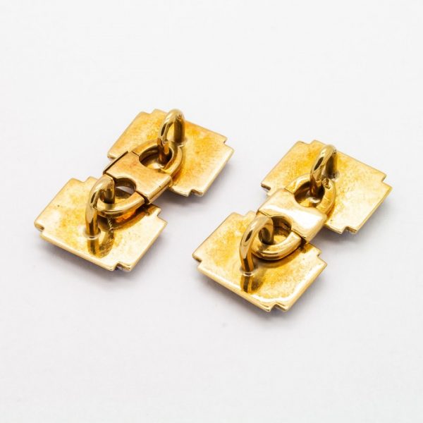 Antique Art Deco Lapis Lazuli Gold Cufflinks