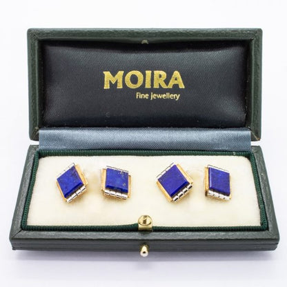 Antique Art Deco Lapis Lazuli Gold Cufflinks