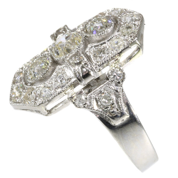 Antique Art Deco Old Brilliant Cut Diamond Platinum Ring